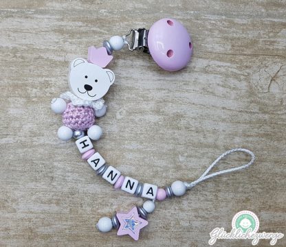 Personalisierte Schnullerkette mit Namen / Namenskette Baby